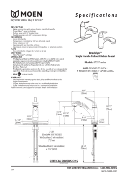 Moen 87557 Series Kitchen Faucet Specs: AI + PDF