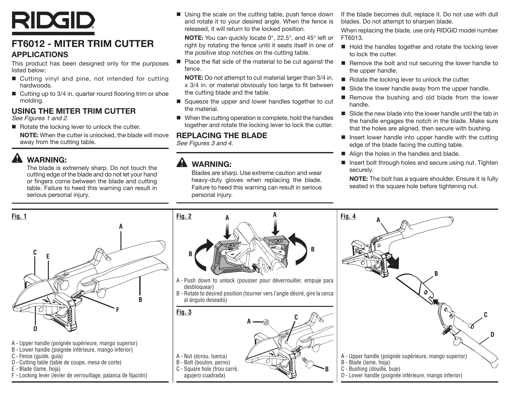 RIDGID FT6012-FT6013, FT6012 Manual 