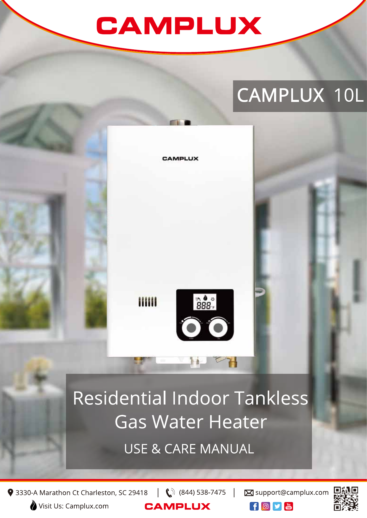 Camplux Enjoy Outdoor Life Cm264ng Camplux 10 In L 2 64 Gpm High Capacity Residential Color Screen Natural Gas Tankless Water Heater Instructions Manualzz