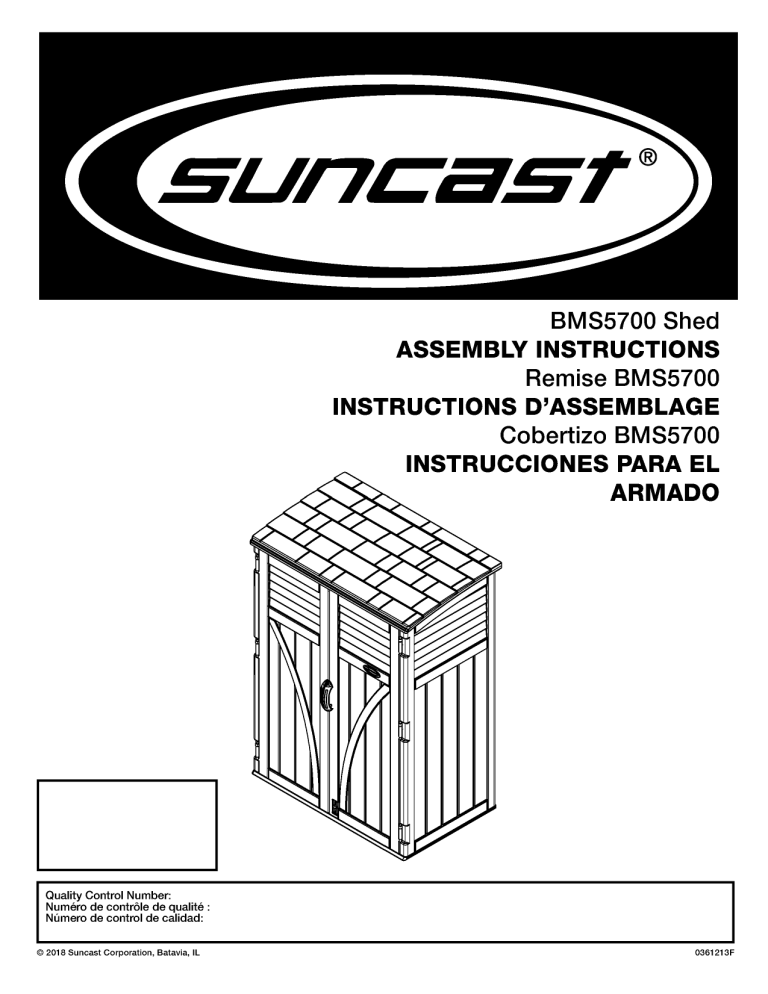 Suncast Bms5700sb Installation Guide Manualzz
