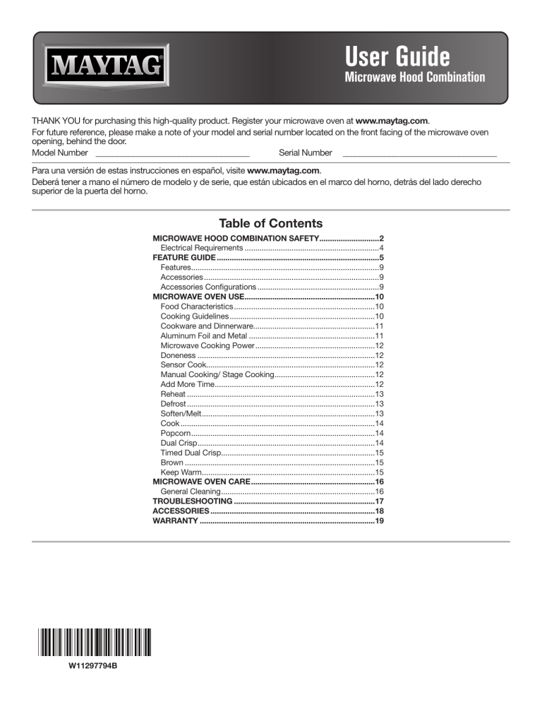 Maytag MMV5227JZ User manual Manualzz