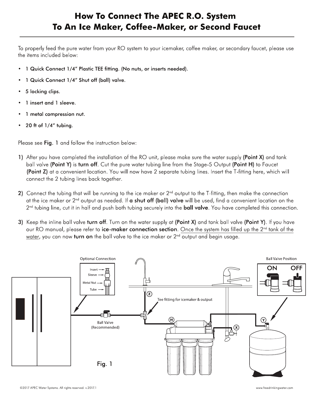 Home & Garden Home Plumbing & Fixtures APEC Water Systems ICEMAKERKIT