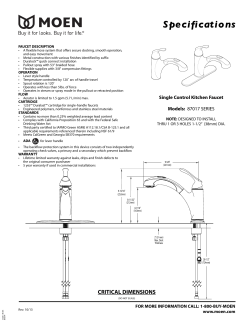 Moen 87017W - Installation guide, Owner's manual, Product information