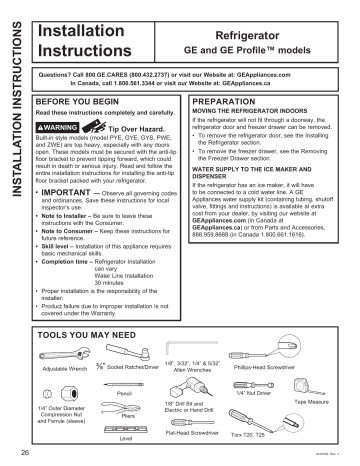 GE Profile PYE22KYNFS Profile 22.1 cu. ft. French Door Refrigerator ...