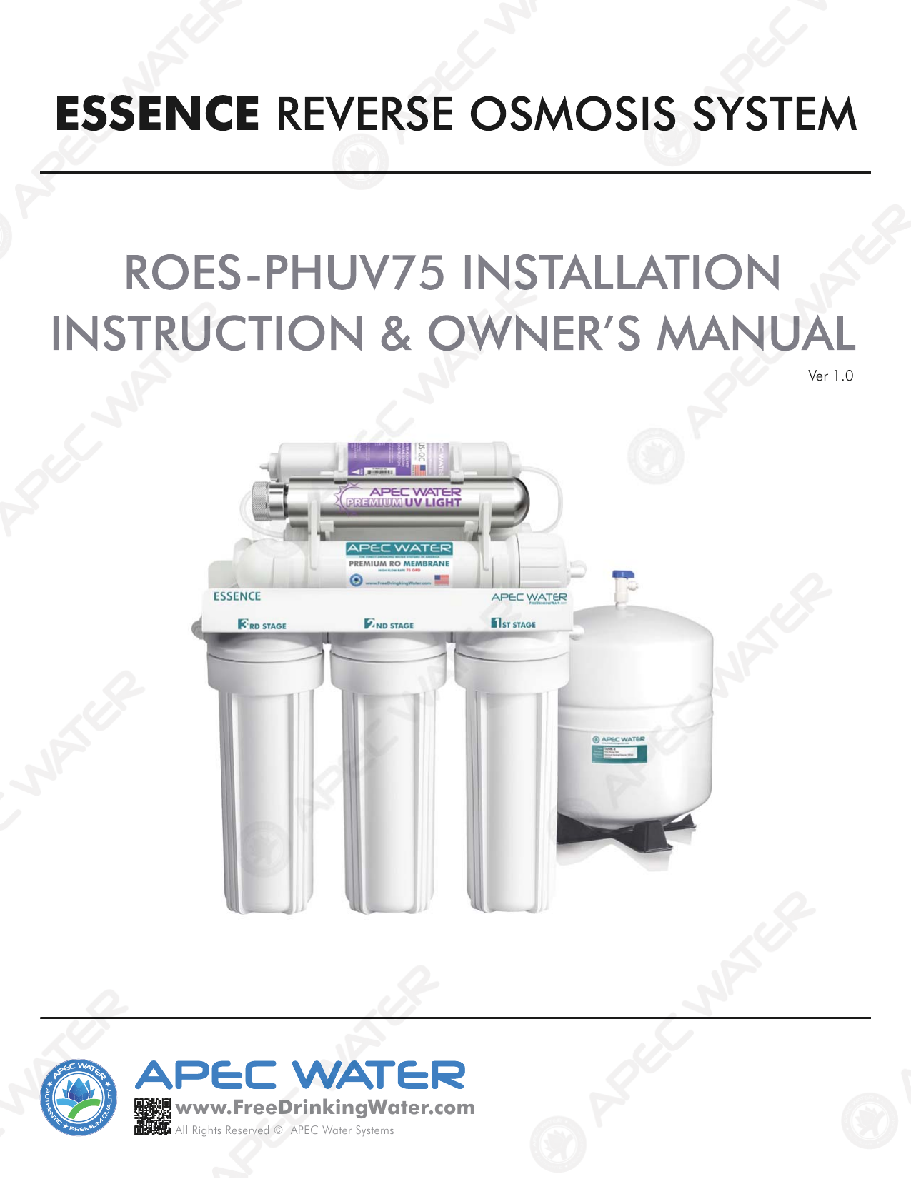 APEC Top Tier Ultra Safe Electric Pumped Reverse Osmosis Drinking