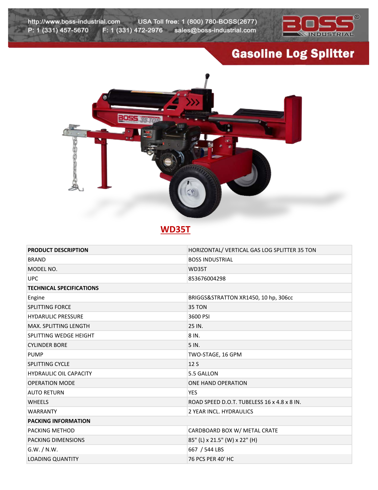 Boss Industrial Wd35t Specification Manualzz