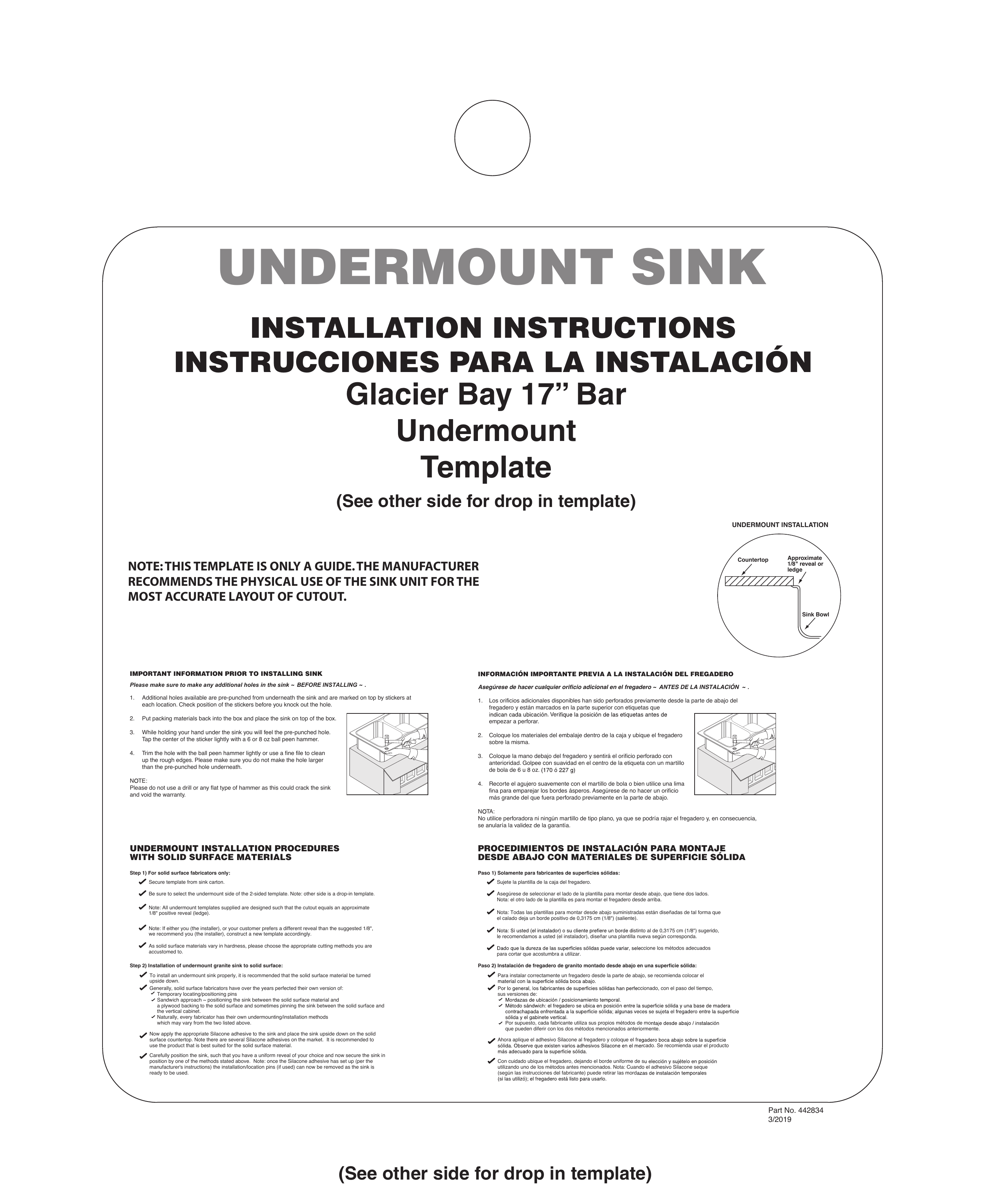Glacier Bay 442815 Glacier Bay Dropin/Undermount Granite Composite 17