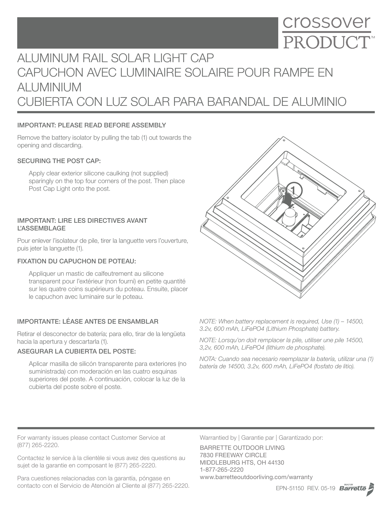 barrette solar post caps on Veranda 73044955 Installation Guide Manualzz