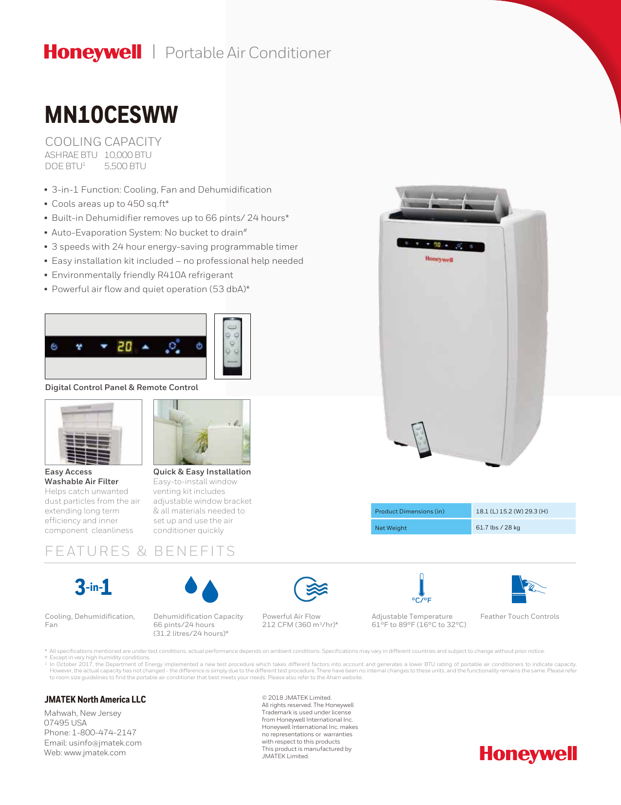 Honeywell MN10CESWW 10,000 BTU, 115 