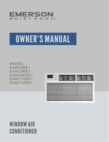 Emerson Quiet Kool EARC8RSE1 8,000 BTU 115-Volt Window Air Conditioner Instructions | Manualzz