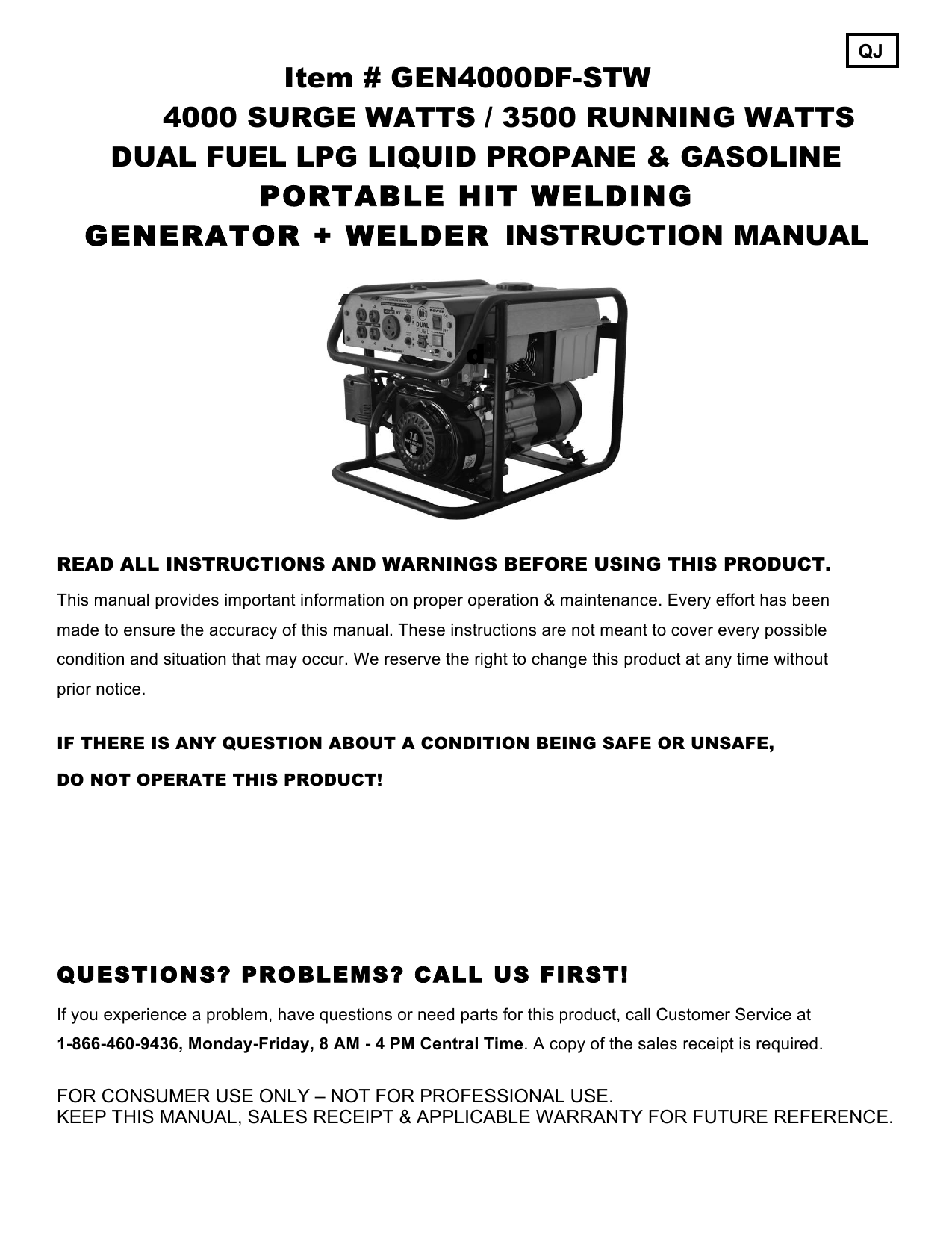 Hit Welding Gen4000df Stw User Manual Manualzz