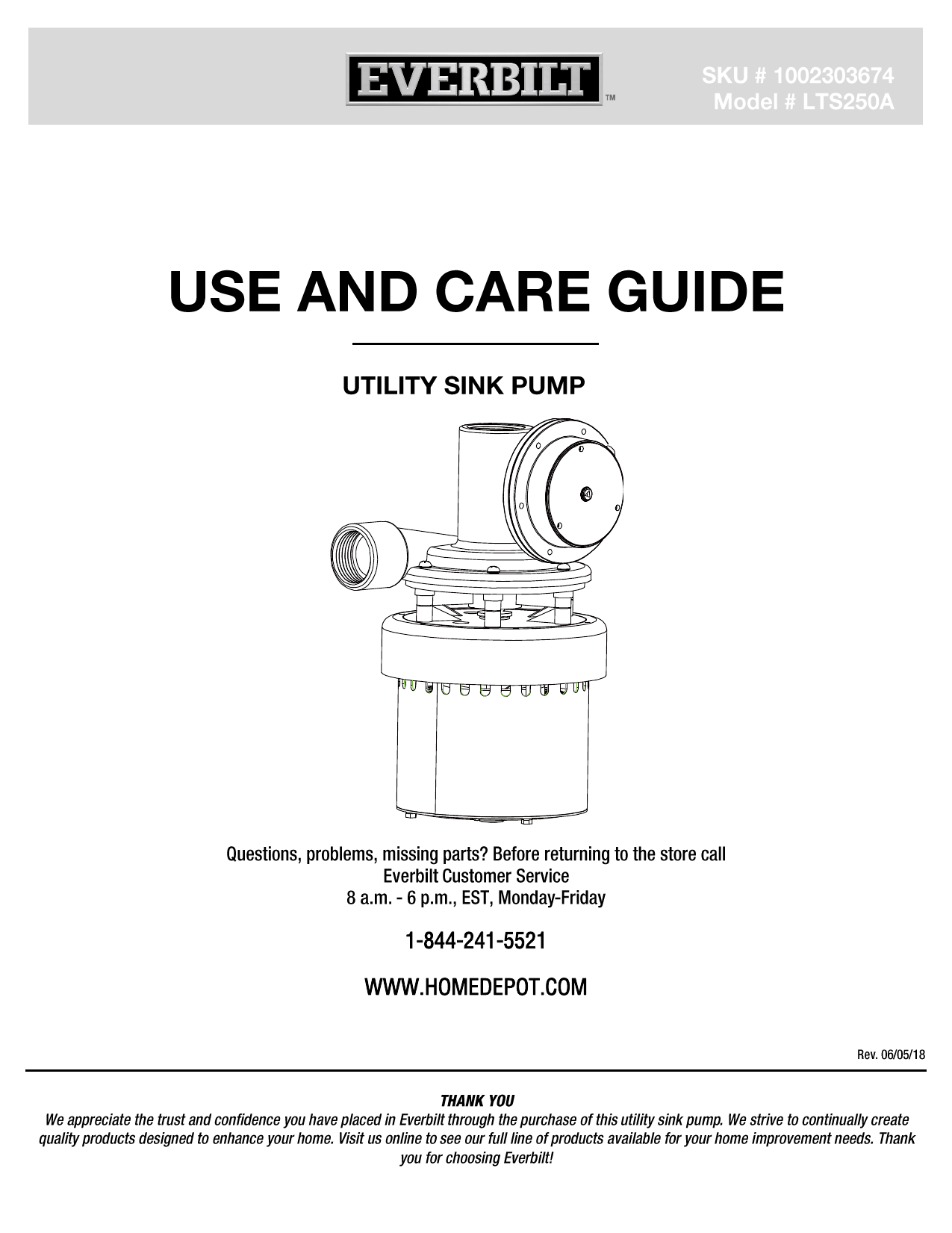 Everbilt 1/3 HP Utility Sink Pump LTS250A The Home Depot, 59 OFF