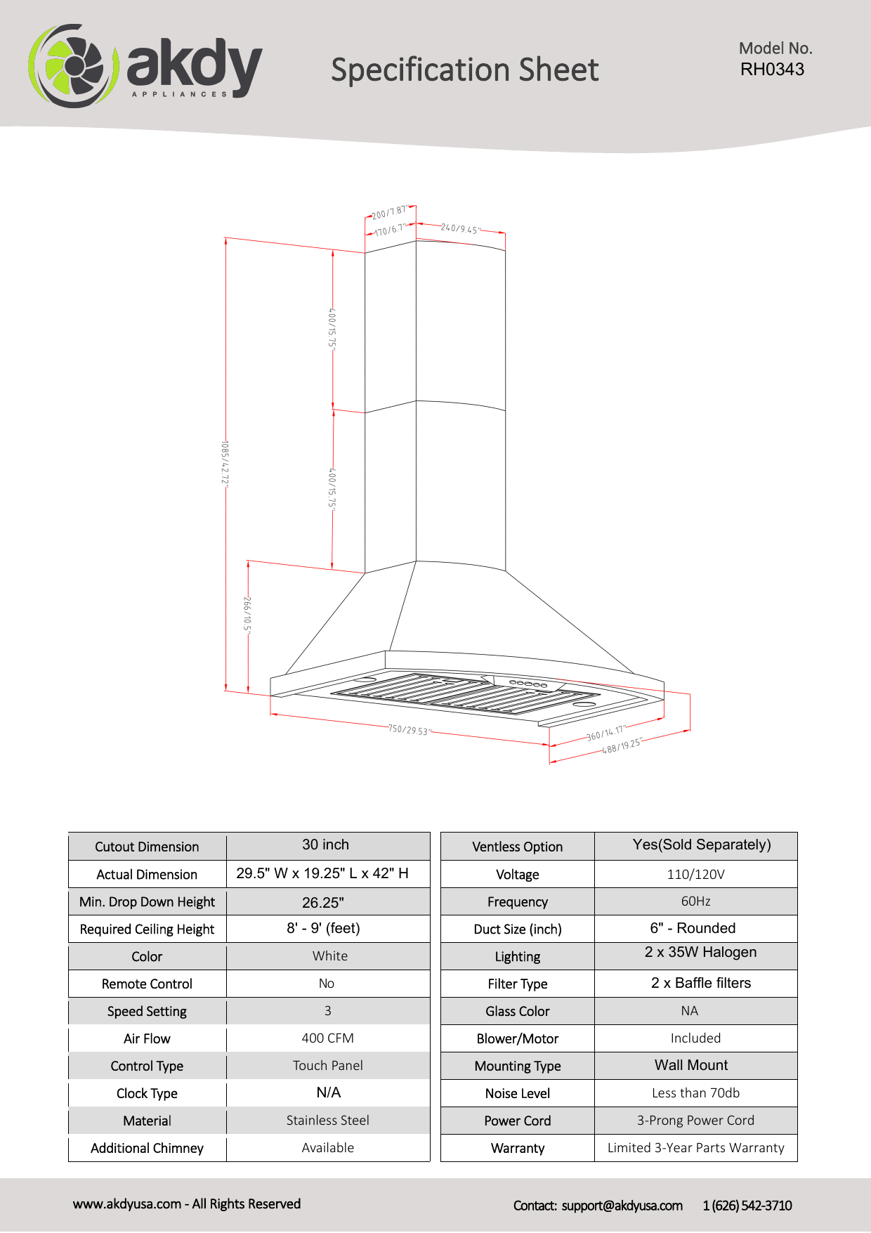 AKDY RH0342 Specification Manualzz