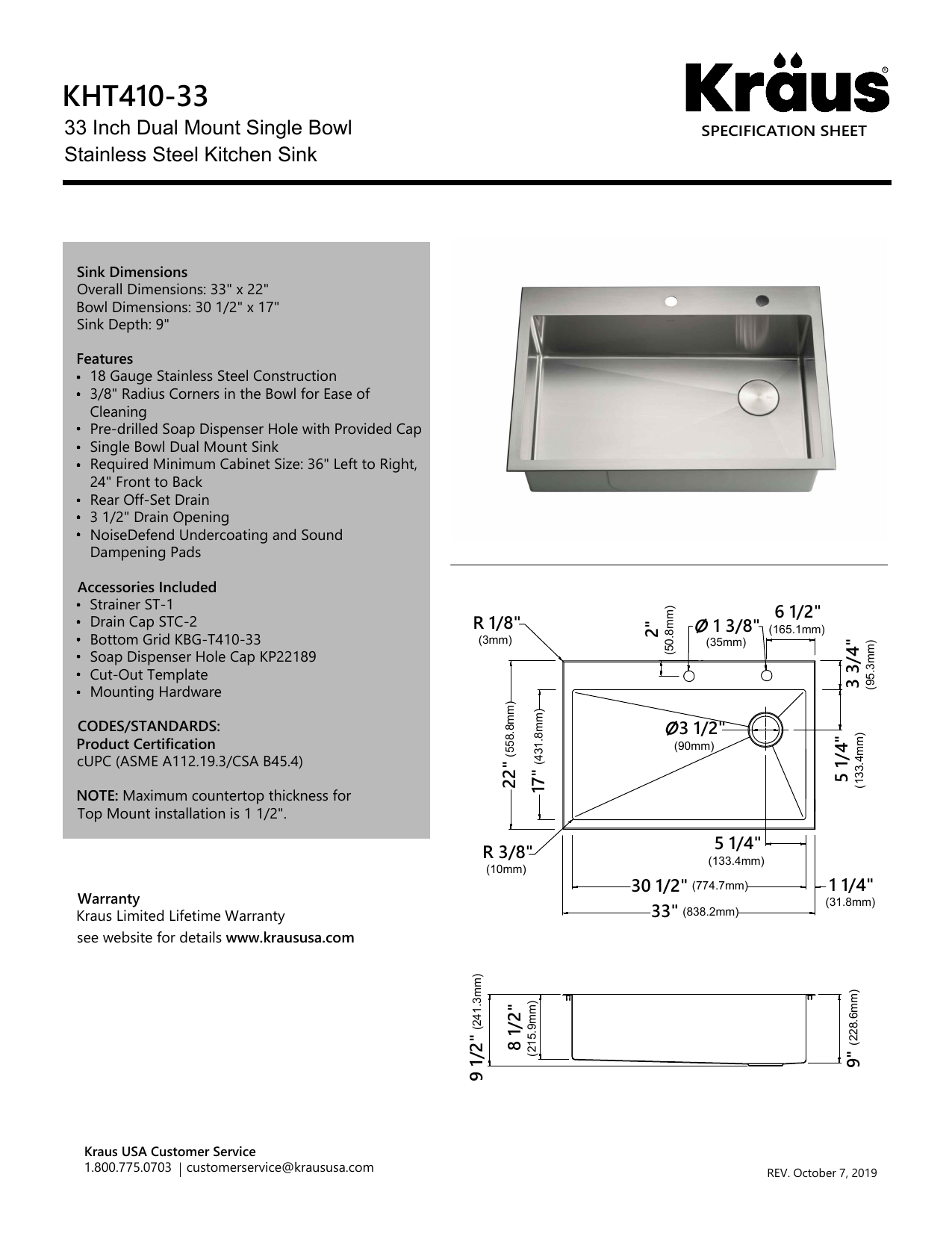 Kraus Kht410 33 Kpf 1610sfs Loften All In One Dual Mount Drop In