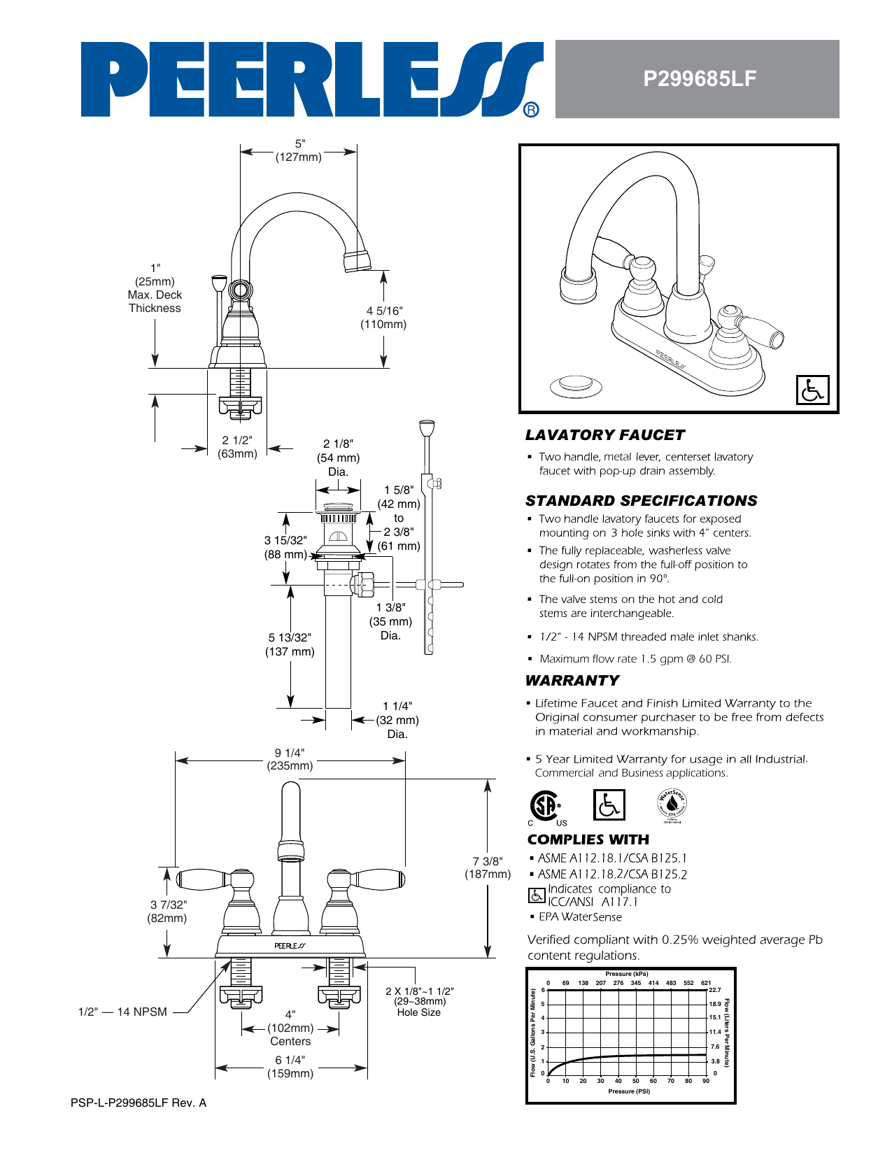 Peerless P299685LF Specification Manualzz