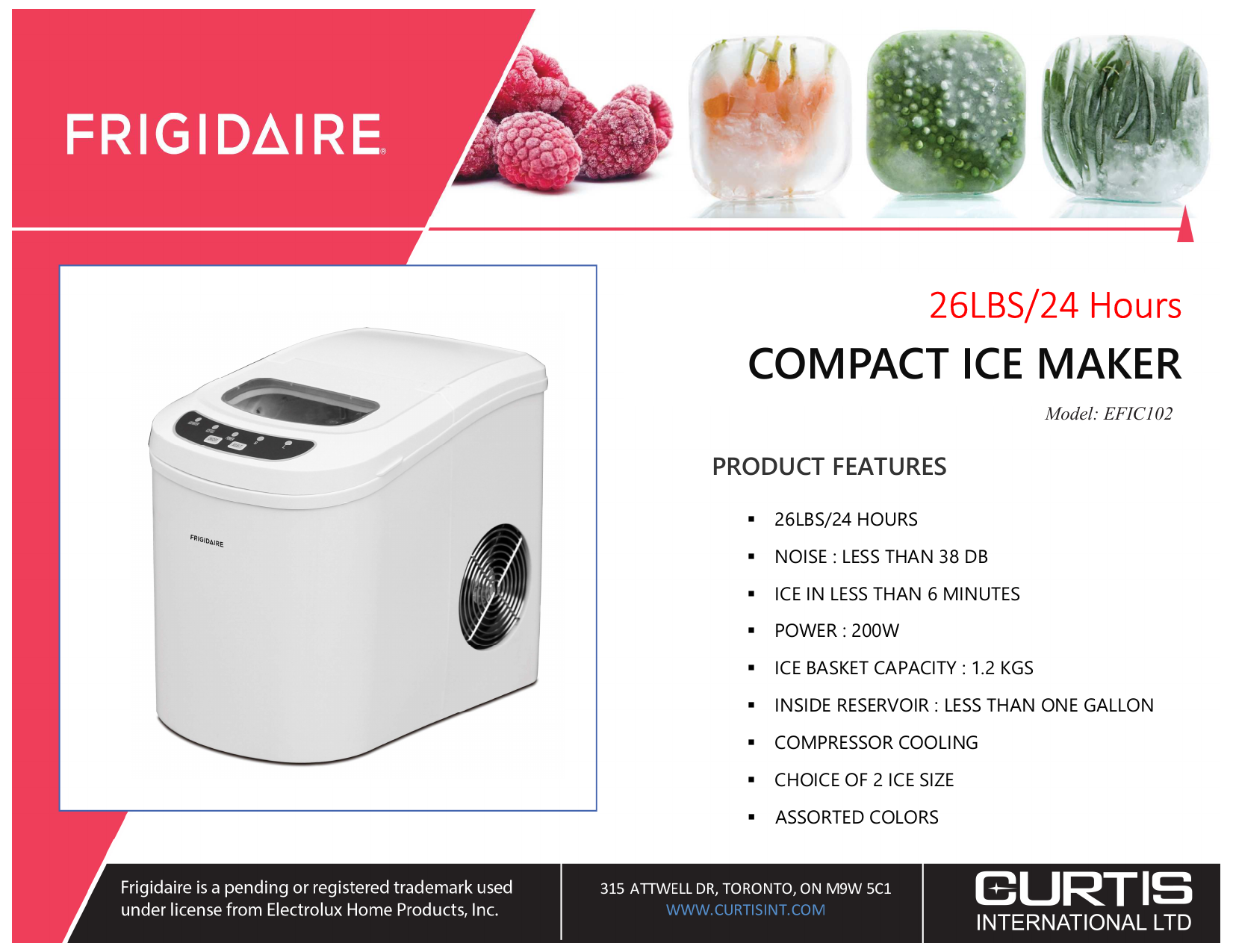 frigidaire countertop ice maker efic108 manual