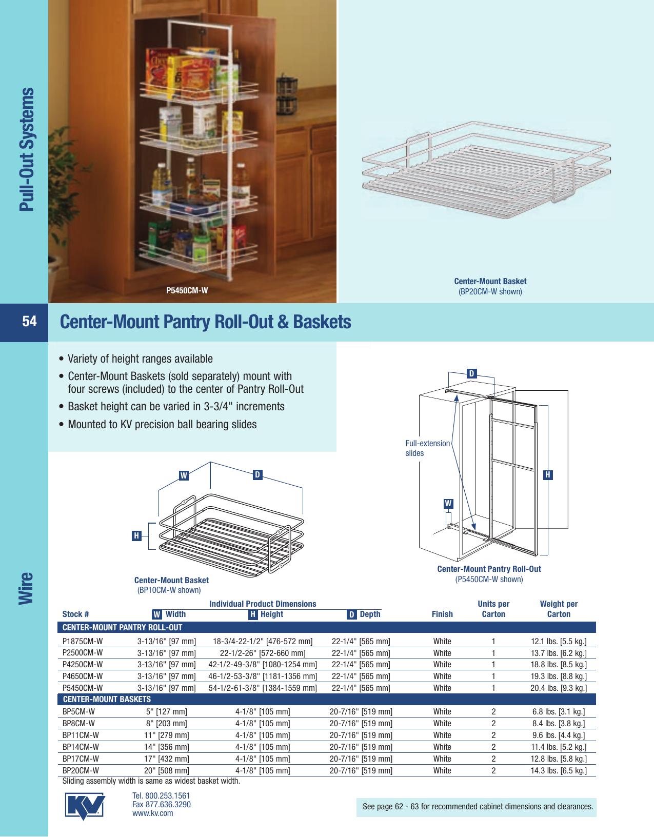 Knape & Vogt TDRO-FNW-6 Tray Divider Roll Out