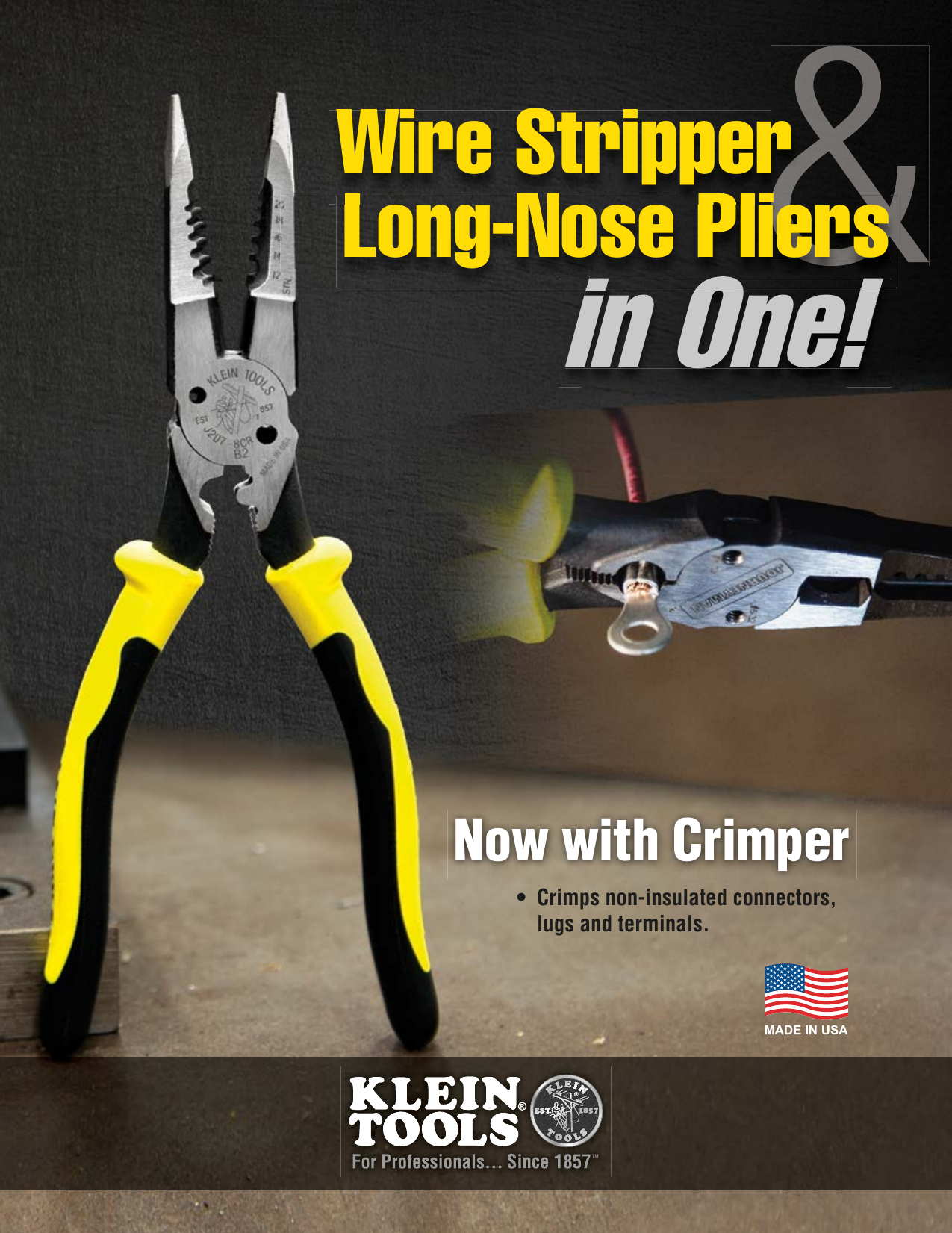 Klein Tools J2068CSEN 83/8 in. All Purpose Pliers with Spring Guide