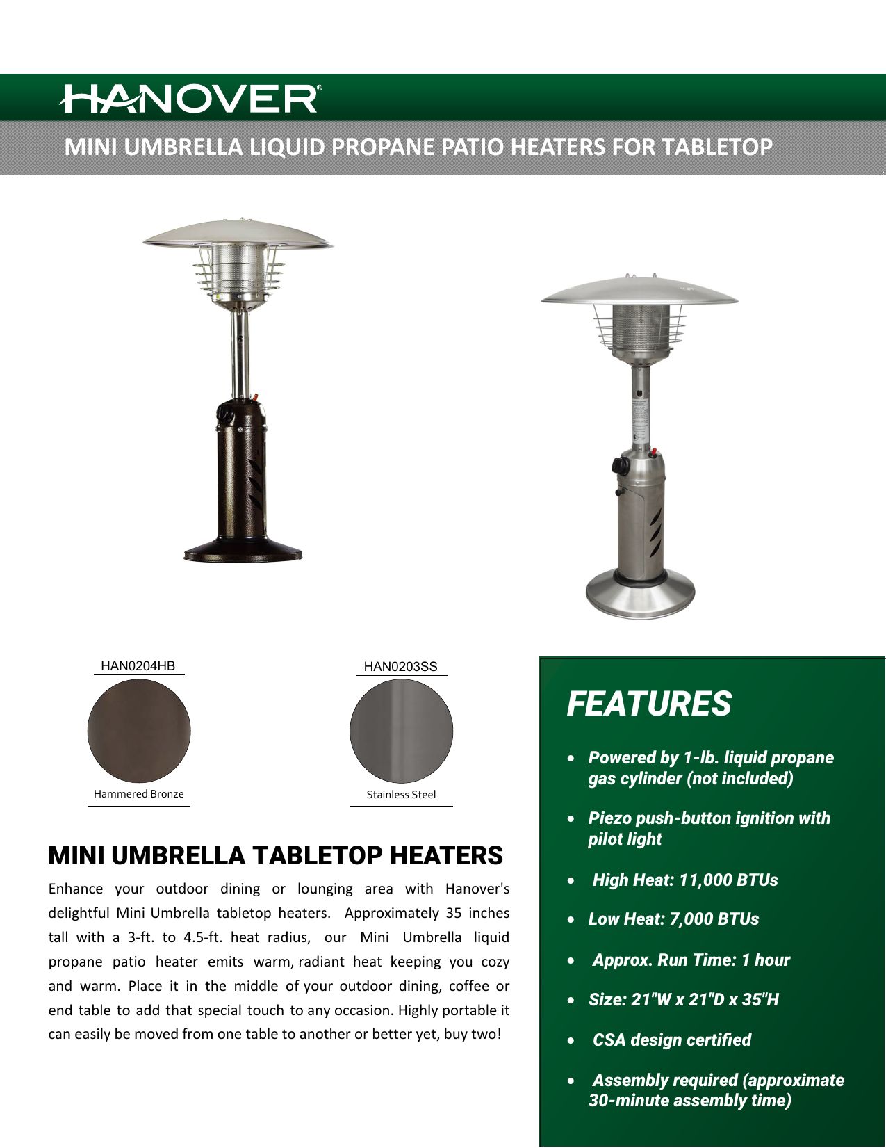 emigh patio furniture on Hanover Han0204hb Han0203ss Specification Manualzz