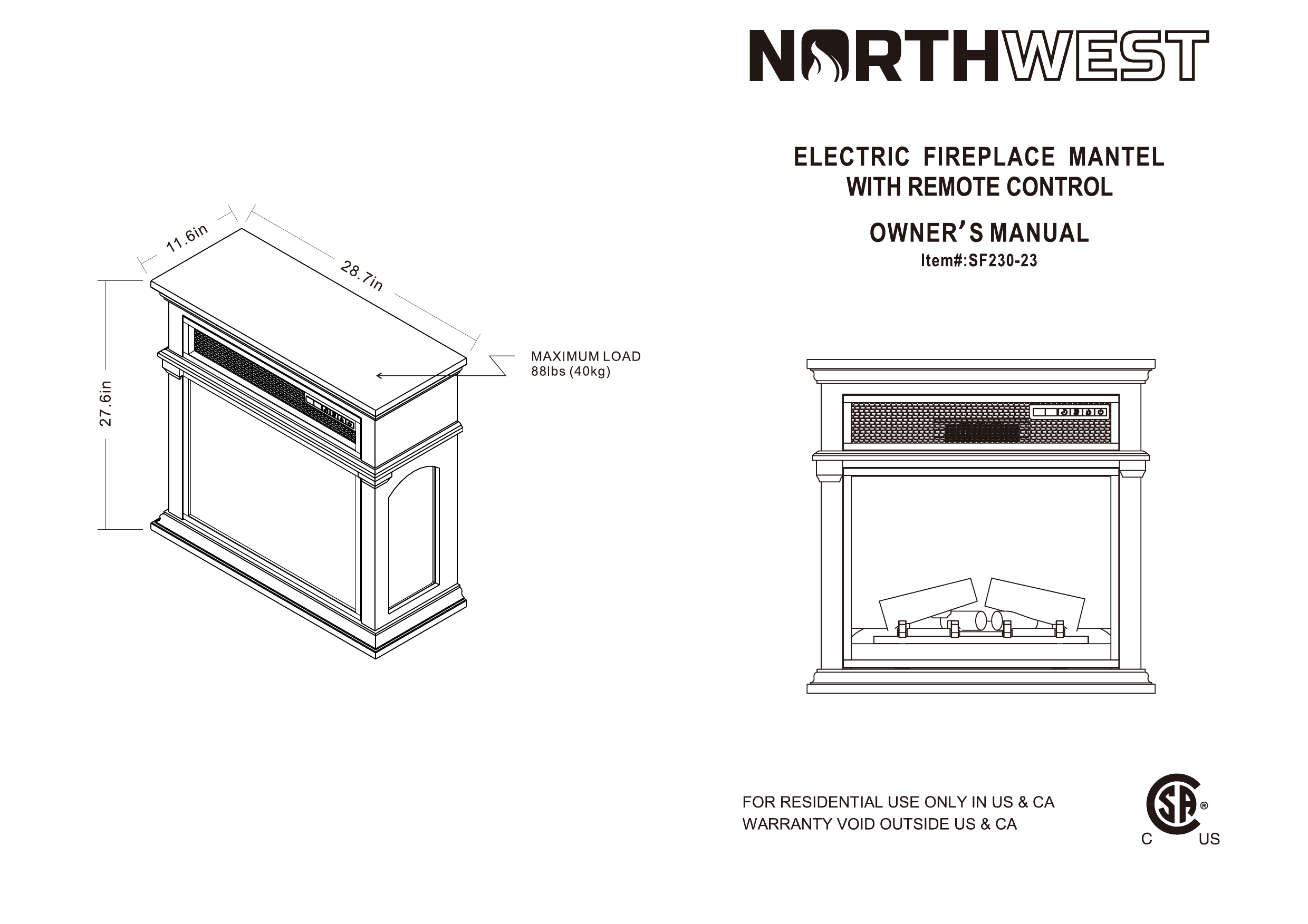 Northwest Hw0200154 29 In Freestanding Electric Fireplace With Mantel In Brown Installation Guide Manualzz Northwest Hw0200154 29 In Freestanding Electric Fireplace With Mantel In Brown Installation Guide Manualzz