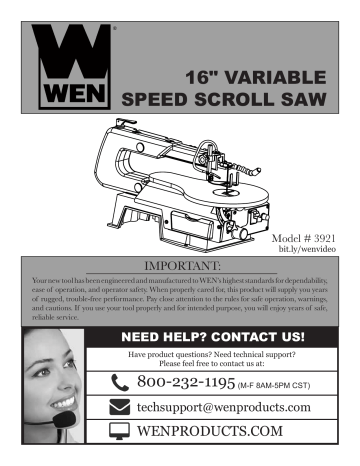 Variable Speed Scroll Saw Cut 2-Direction 1.2 Amp Motor Power Tool WEN 16 in Variable Speed Scroll Saw Cut 2-Direction 1.2 Amp Motor Power Tool WEN 16 in
