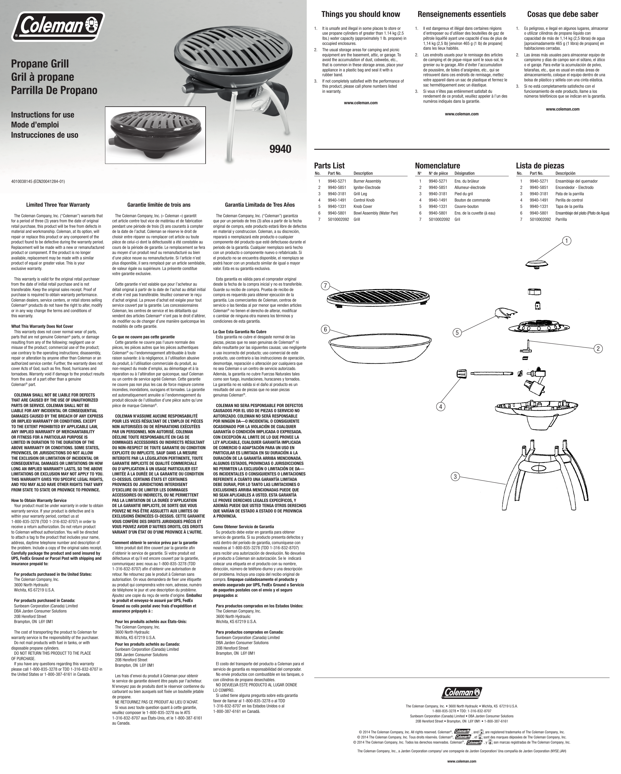 Coleman Party Propane Grill The Coleman Company Inc 2000020955 Camping