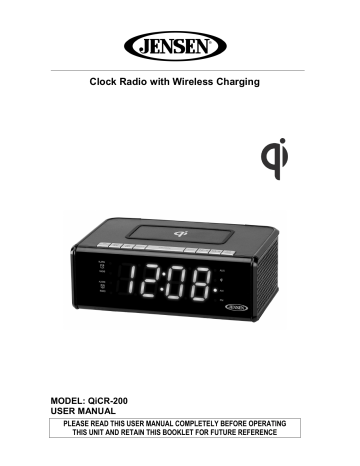 Jensen Qicr 200 Black Dual Alarm Clock, Jensen Alarm Clock Radio Manual