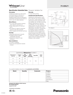 Panasonic Fv 40nlf1 Installation Guide Instructions Specification User Manual Manualzz Com