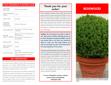 National Plant Network HD1074 2.25 Gal. Boxwood Wintergreen Shrub Manual | Manualzz