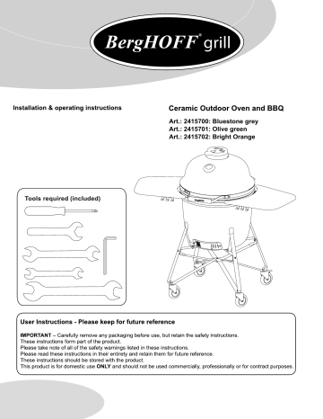 Berghoff 2415702 Ceramic Charcoal Grill Instructions | Manualzz