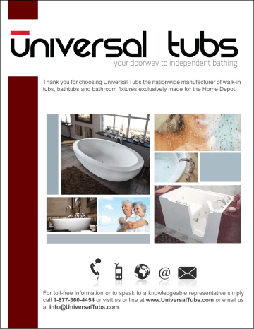 Universal Tubs HD5927BLSXCWXX Specification | Manualzz
