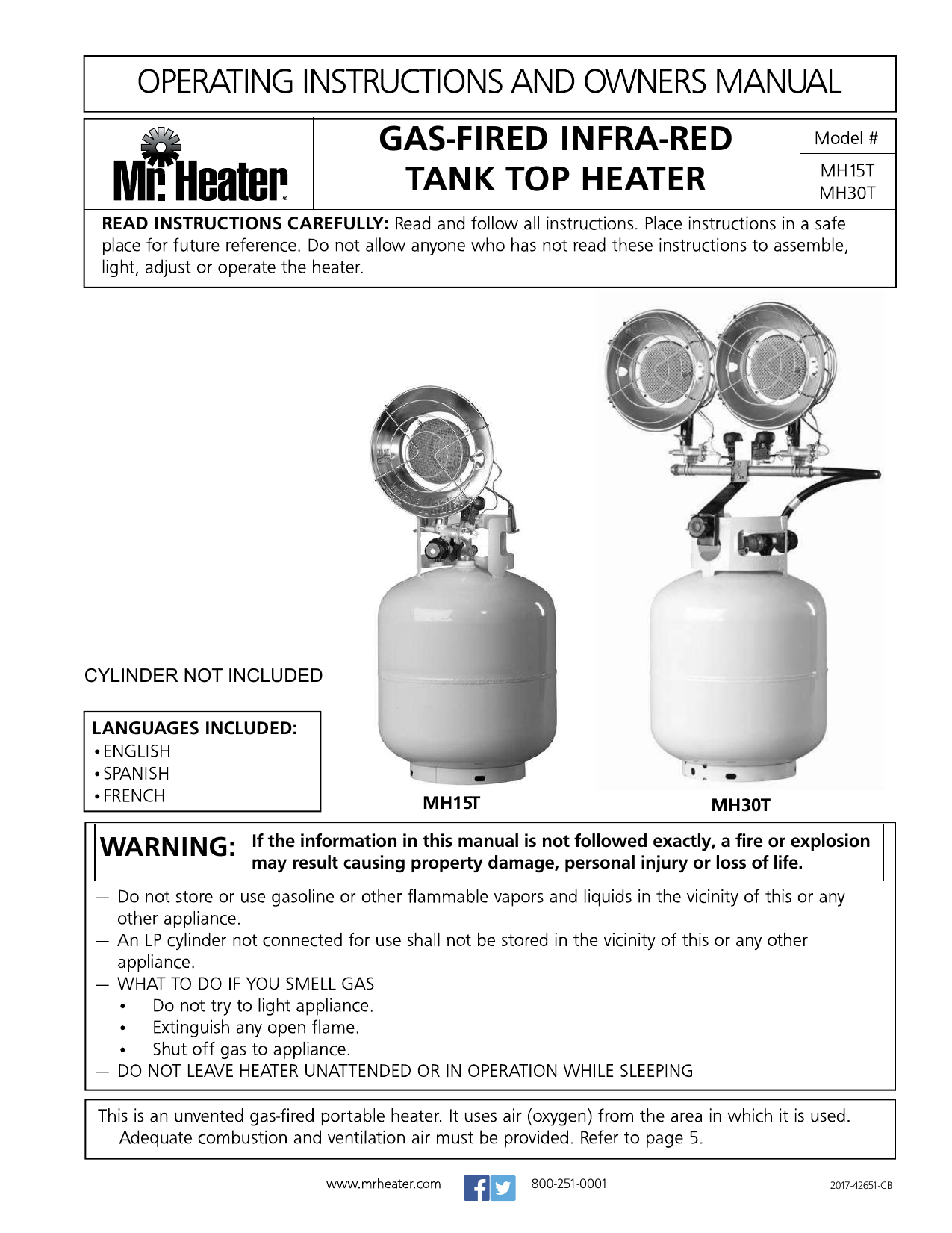 Mr. Heater MH30T User manual Manualzz