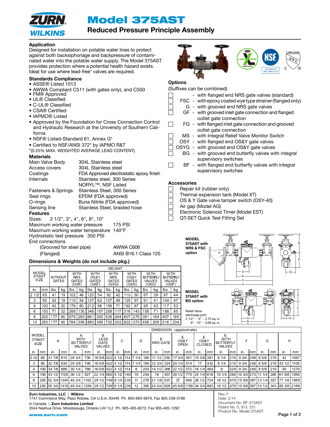Zurn 212 375ast Specification Manualzz