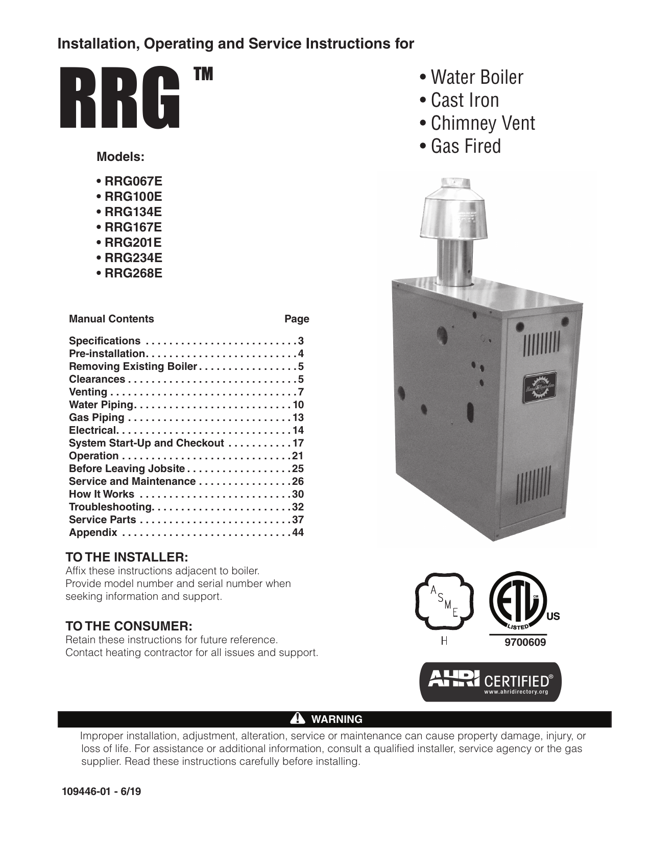 Rand and Reardon RRG201EN-R RRG 84% AFUE Natural Gas Water Boiler Manual |  Manualzz