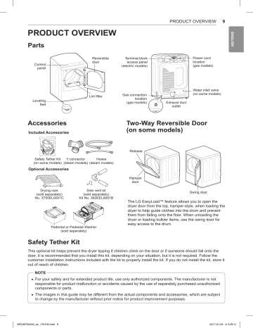 LG Electronics DLEY1901WE 7.3 cu. ft. Smart Electric Dryer Manual | Manualzz
