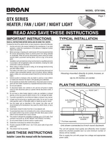 110 CFM Ceiling Bathroom Exhaust Fan 