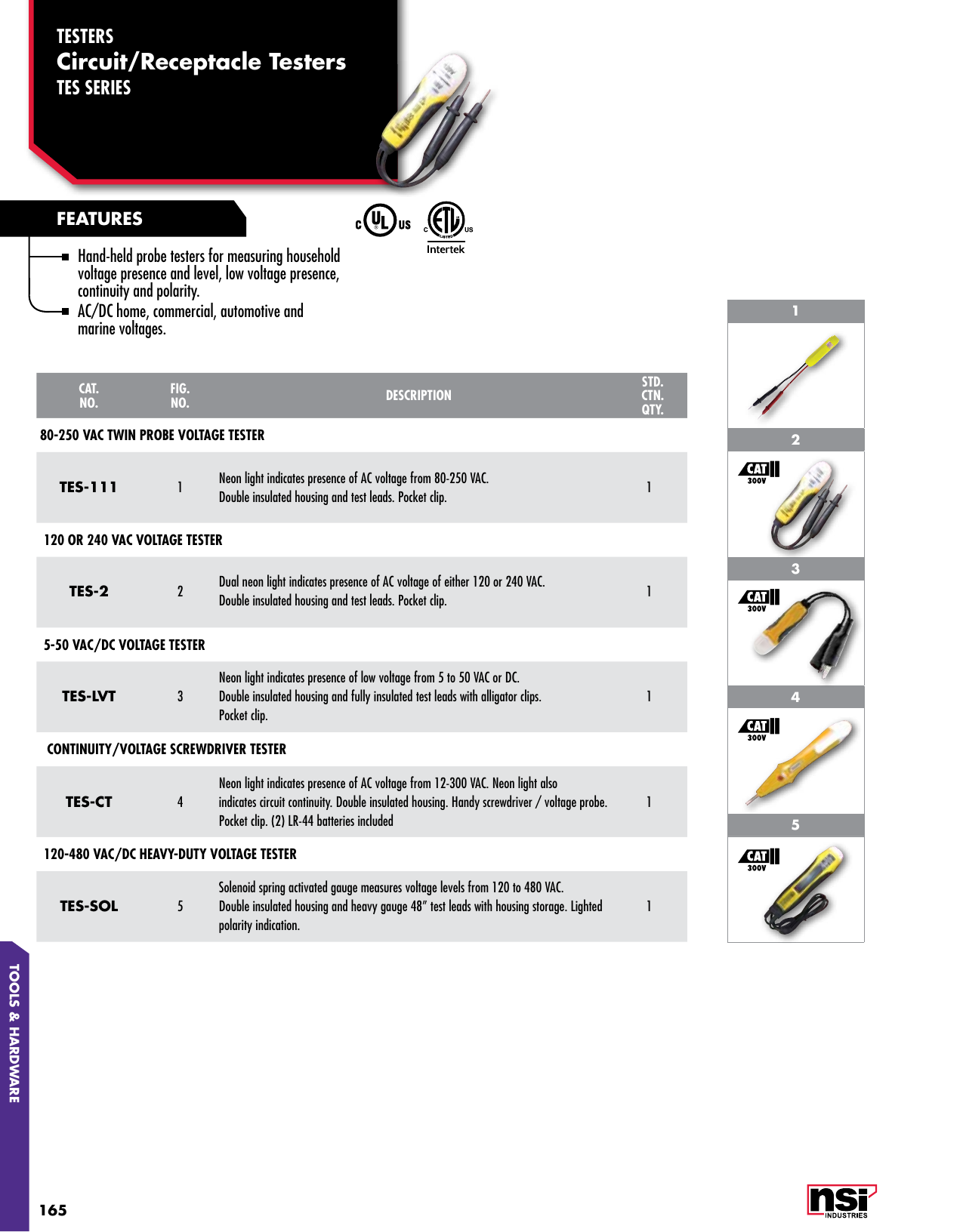 NSi Industries TES111 Twin Probe Voltage Tester, 80250, 49 OFF