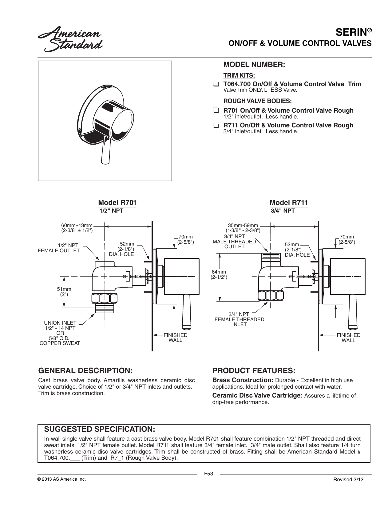 Home & Garden Kitchen Faucets Faucets American Standard T064.700.002 ...