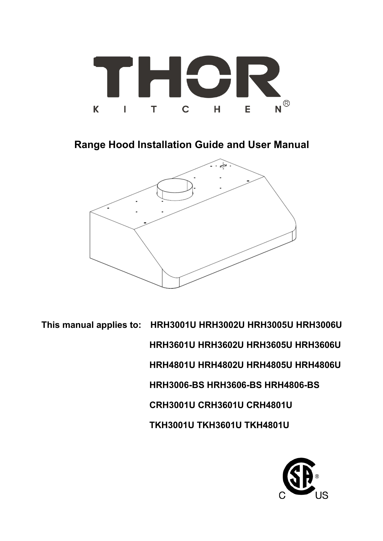 thor range hood installation