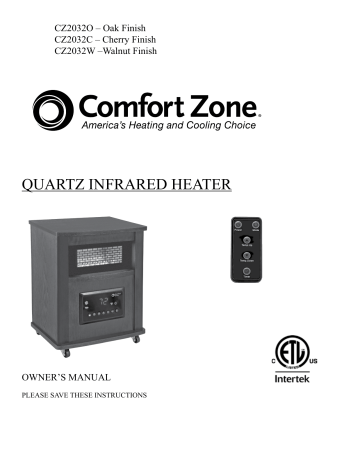 Replacement Remote For Comfort Zone Heater