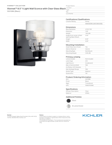 Kichler Lighting 55010BK Vionnet™ 8.5