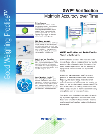 Mettler Toledo GWP® Verification Datasheet | Manualzz