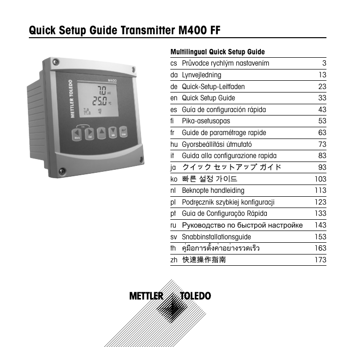 Mettler Toledo Transmitter M400 FF Operating instrustions | Manualzz
