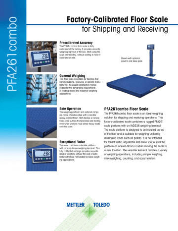 Mettler Toledo Pfa261combo Floor Scale Datasheet Manualzz