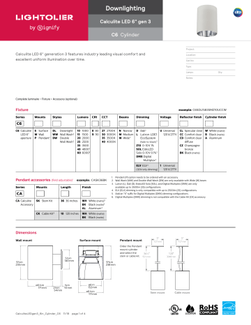 Lightolier Calculite LED 6