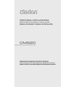 Clarion CMS20 MARINE "BLACK BOX" DIGITAL MEDIA RECEIVER Product Manual