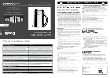 Dualit Architect Kettle Instruction manual | Manualzz