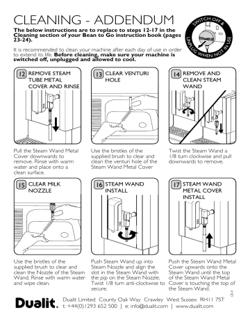 Dualit Bean to Go Machine Instruction 