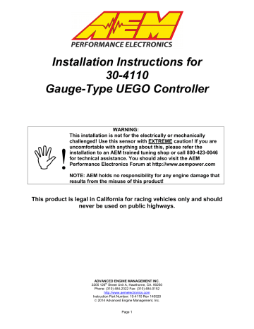 Aem Digital Wideband Uego Gauge Instructions Manualzz