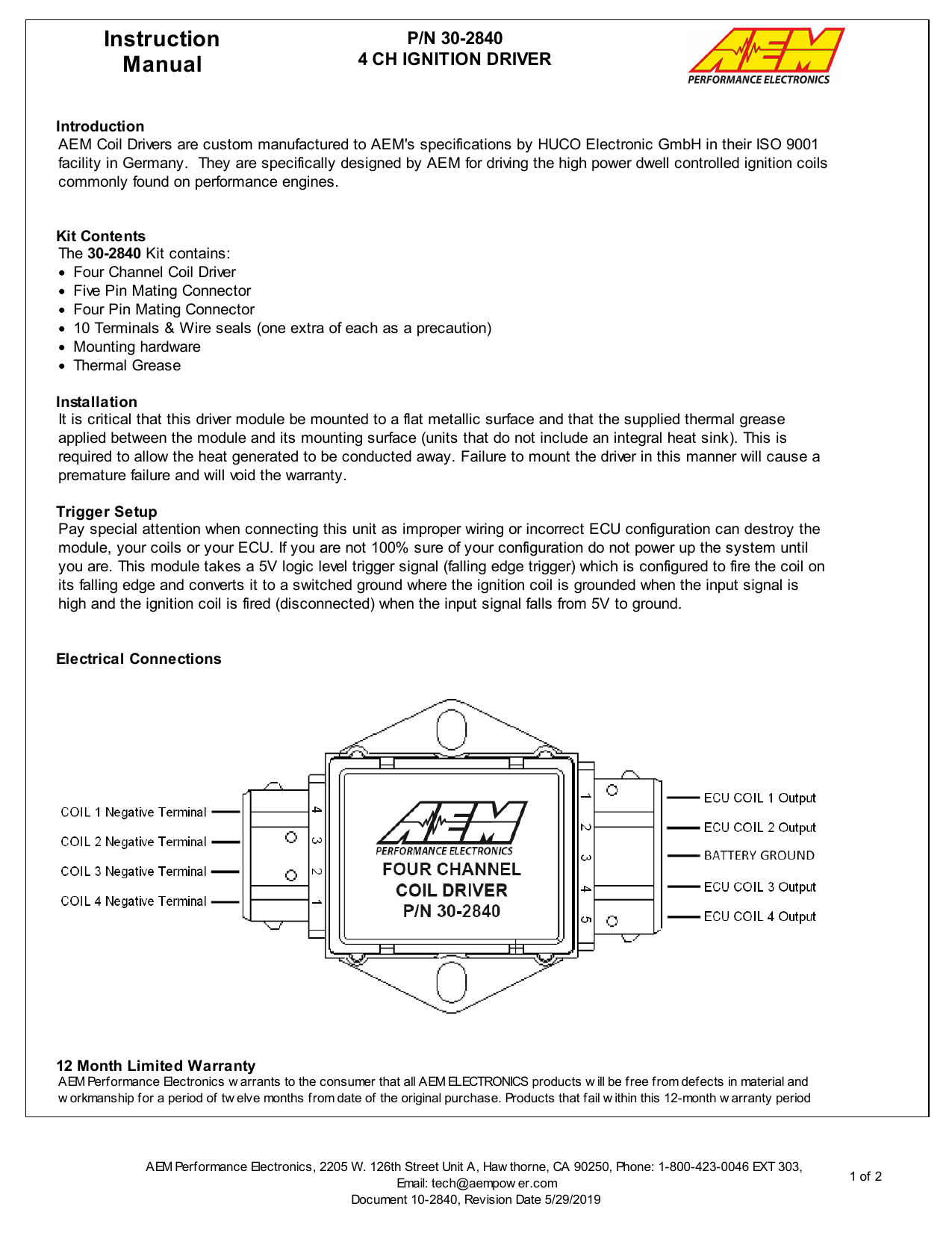 AEM 30-2840 Operating instructions | Manualzz